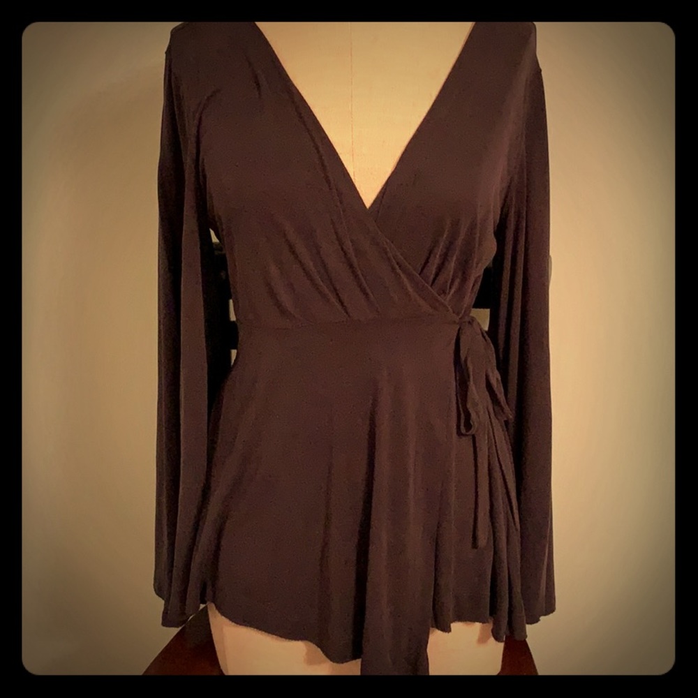 Free People long-sleeve wrap top